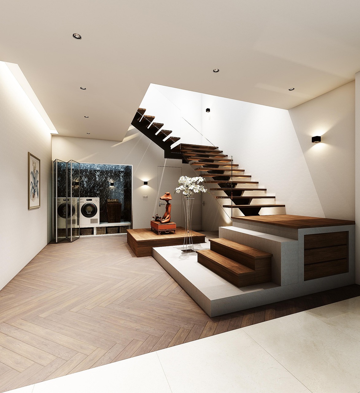 Flooring and staircase interior